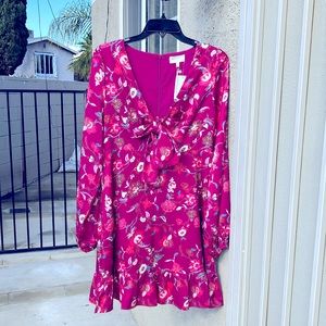 Satin flower print dress.  NWT